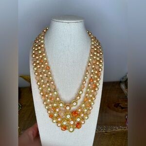 4 Strand Japan Necklace in Peaches N’ Cream Tones Necklace